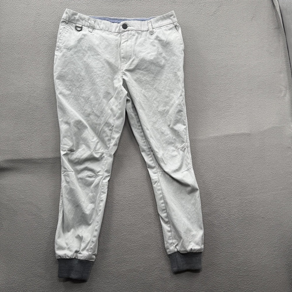 Kith Classics Jogger Pants Mens 32x27 Light Gray Cotton Cuffed Casual Canvas